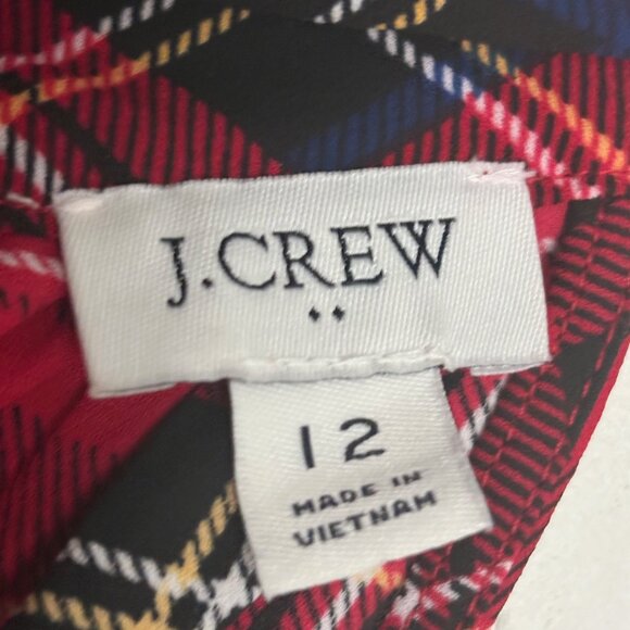 J. Crew Red Plaid Sleeveless Halter Neck Women's Size 12 NWOT - Picture 6 of 9